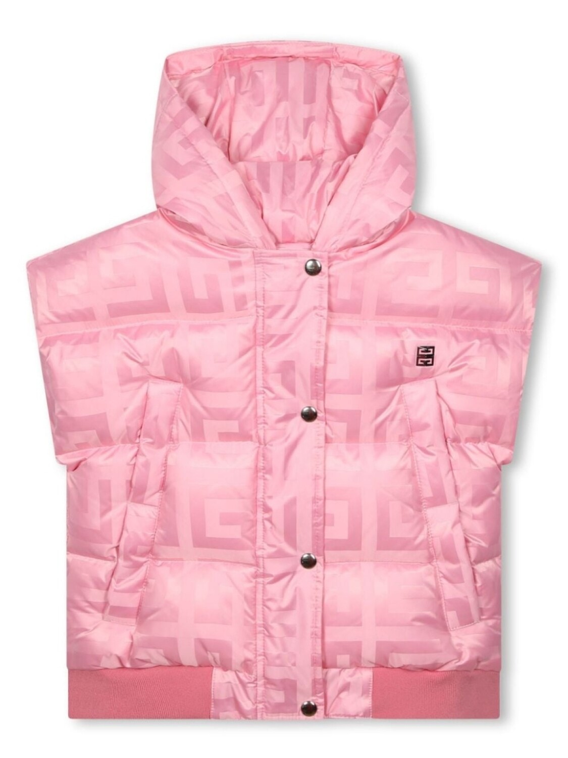 

Givenchy Kids дутый жилет с логотипом 4G, розовый