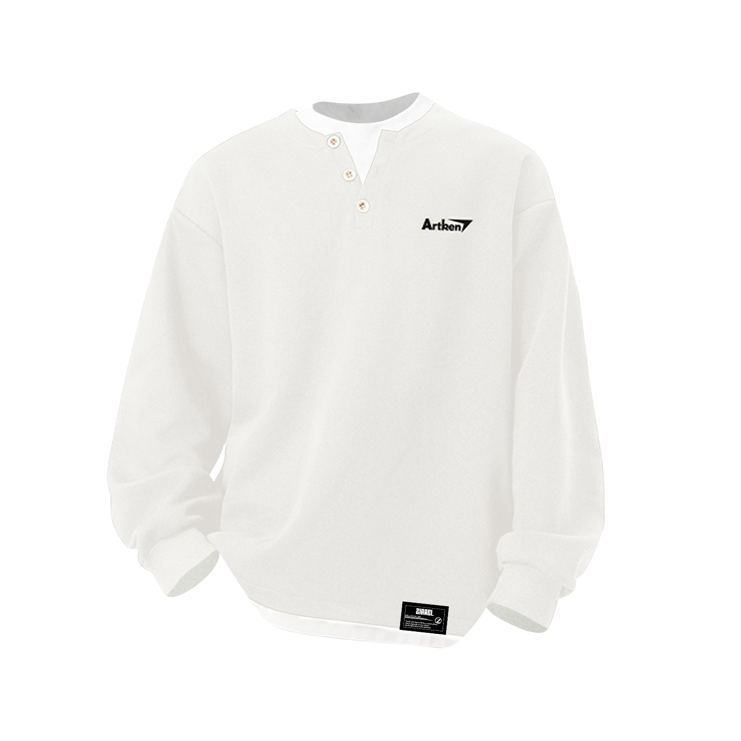 

Свитшот Unisex Henry Collar Moderate Regular ZIAREL, heather серый