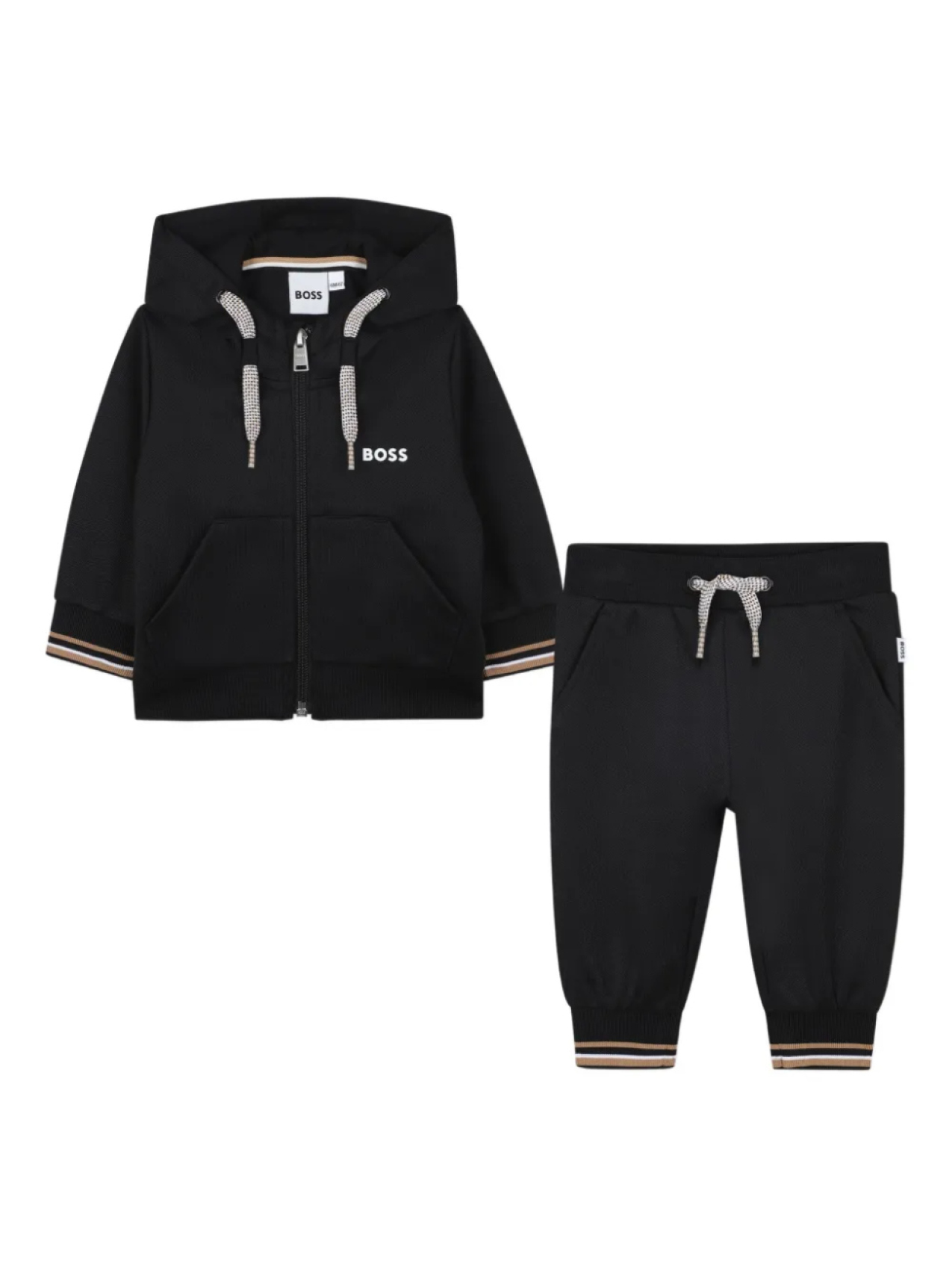 

BOSS Kidswear спортивный костюм на молнии с капюшоном, черный
