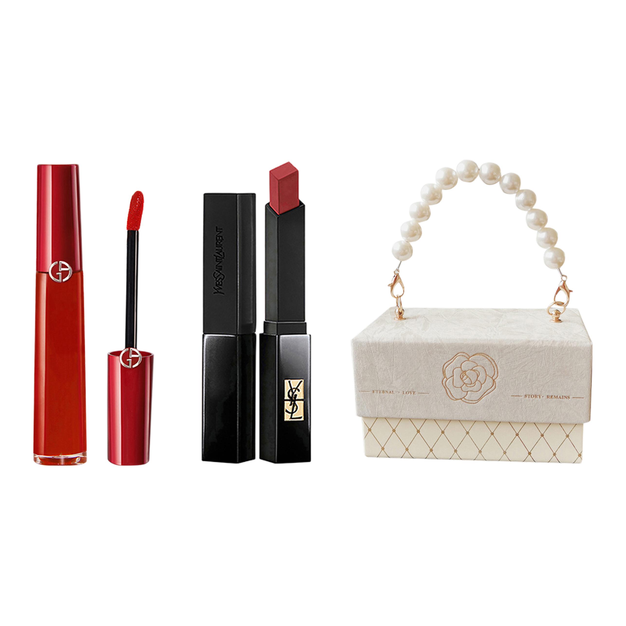 

GIORGIO ARMANI AMANI Redtube Pearl Chanel Inspired Box набор из трех матовых блесков для губ, легко растушевываются, натуральные, стойкие