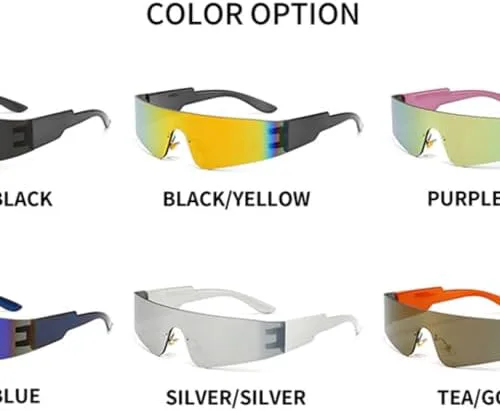 

Солнцезащитные очки 2027 года для женщин и мужчин, модные панк-очки без оправы, цельные линзы, спортивные очки с защитой от УФ-излучения UV400 MTZJH, Tea Gold