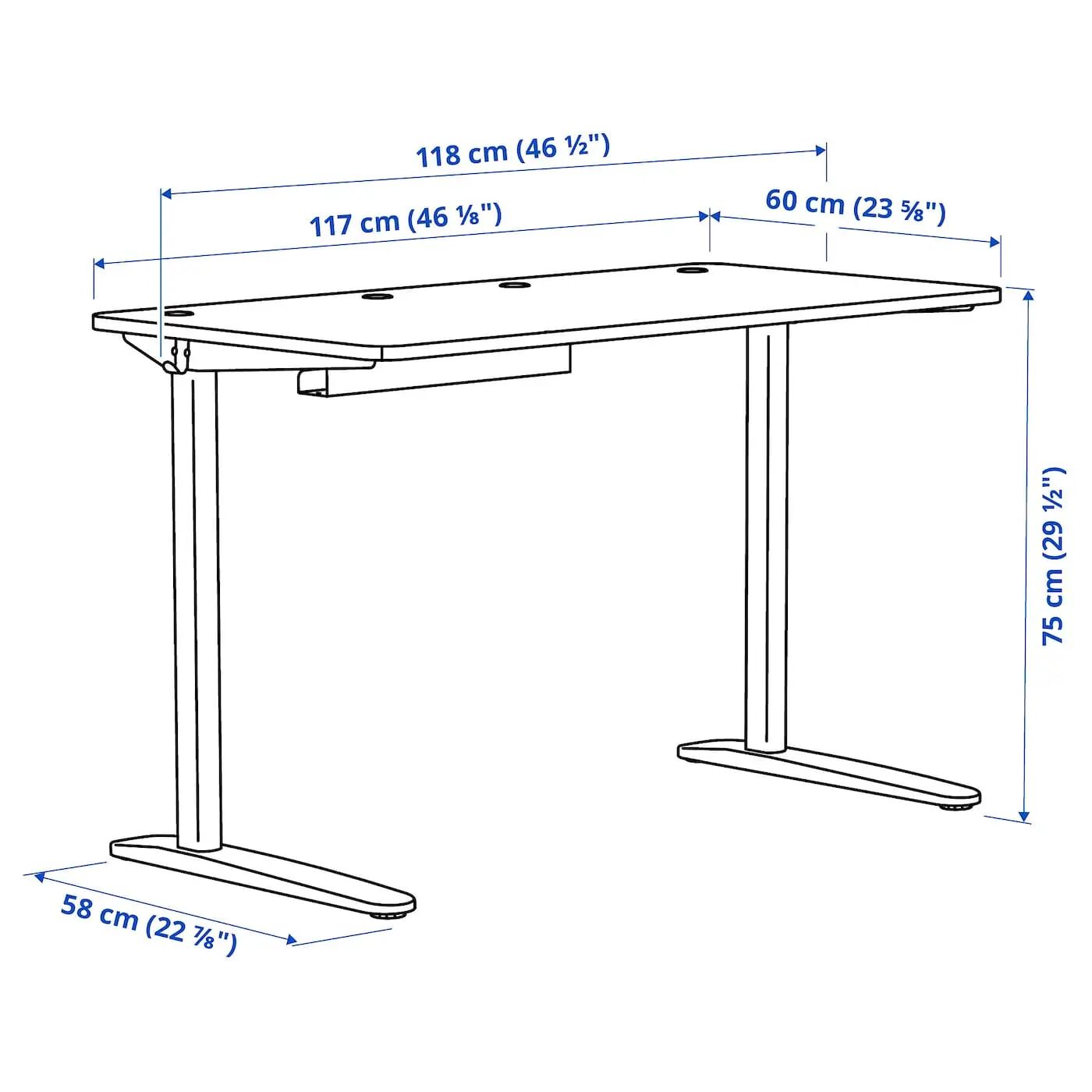Комбинация стола RELATERA IKEA, 117x60 см, белый — фото 3