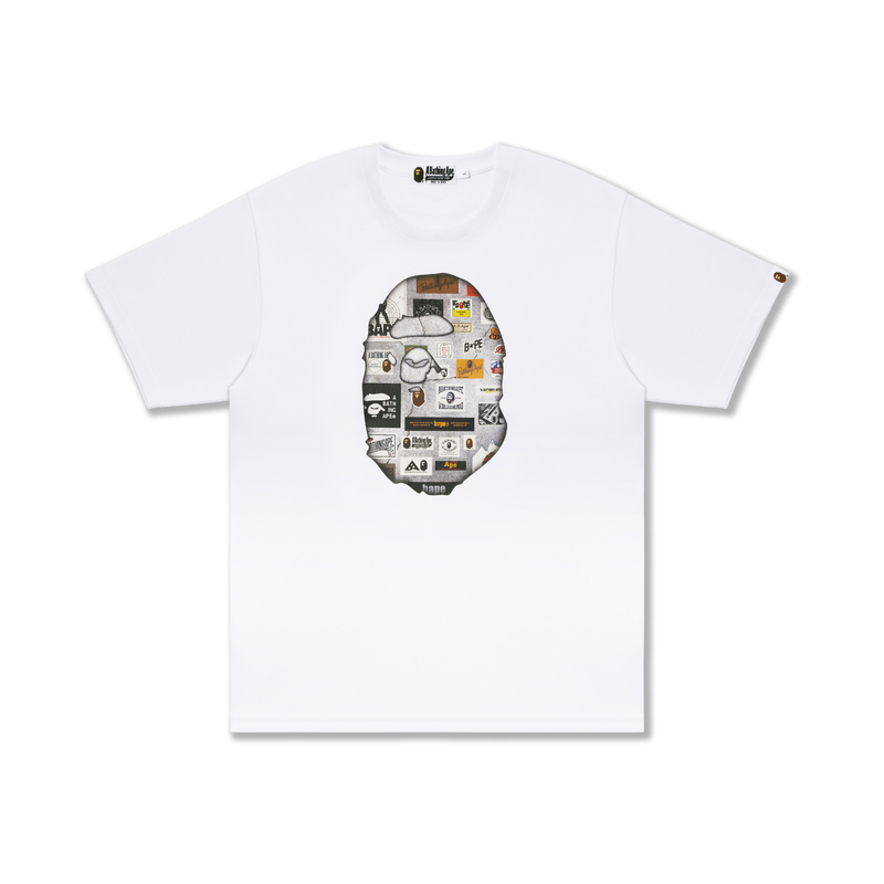 Футболка расслабленного кроя Multi Logo Big Ape Head A BATHING APE, черная — фото 4