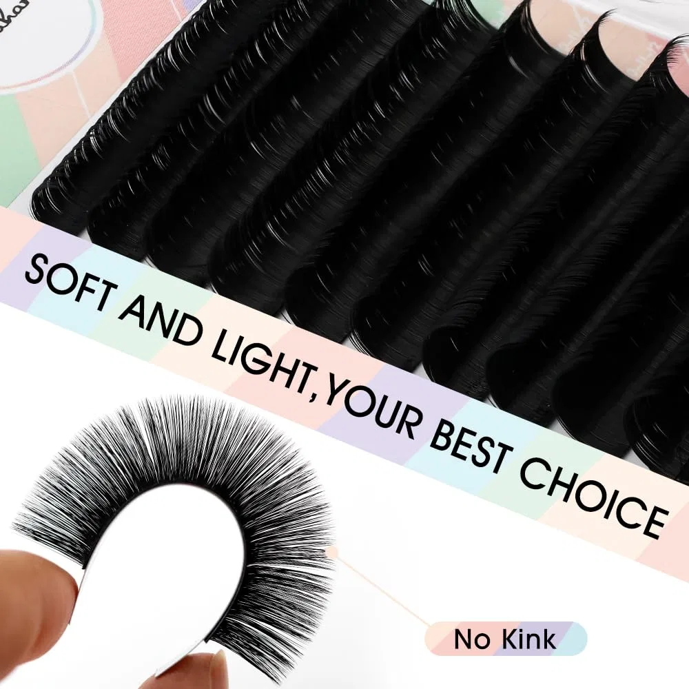 Наращивание ресниц Easy Fan Volume 0.05 C Curl Natuhana, Black; 0.05 C Mix — фото 3
