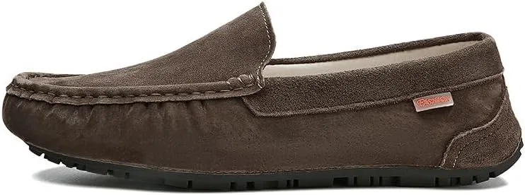 Мужские лоферы из нубука, классические, slip-ons, глубокий хаки SayfuR — фото 2