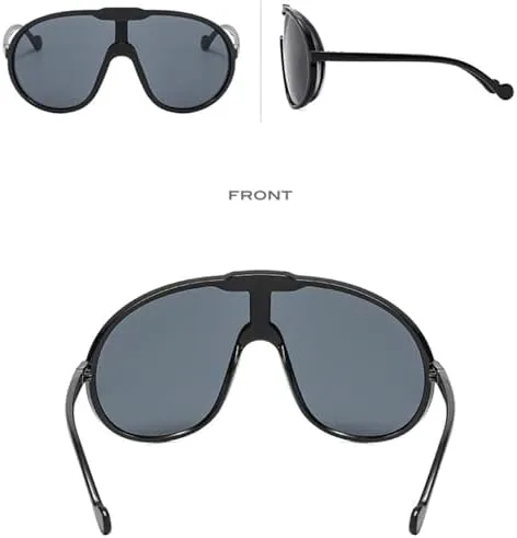 

Винтажные цельные солнцезащитные очки для женщин и мужчин, желтые, увеличенного размера, женские солнцезащитные очки с защитой от УФ-излучения UV400 MTZJH, Champagne