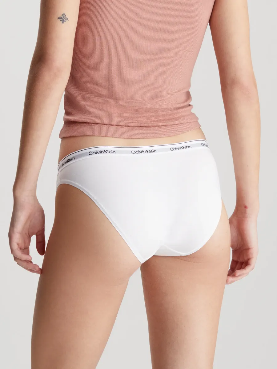 Трусики бикини Calvin Klein Underwear "3 PACK BIKINI (LOW-RISE)" (3 шт. в упаковке, 3 шт. в упаковке), с поясом с логотипом, белый — фото 3