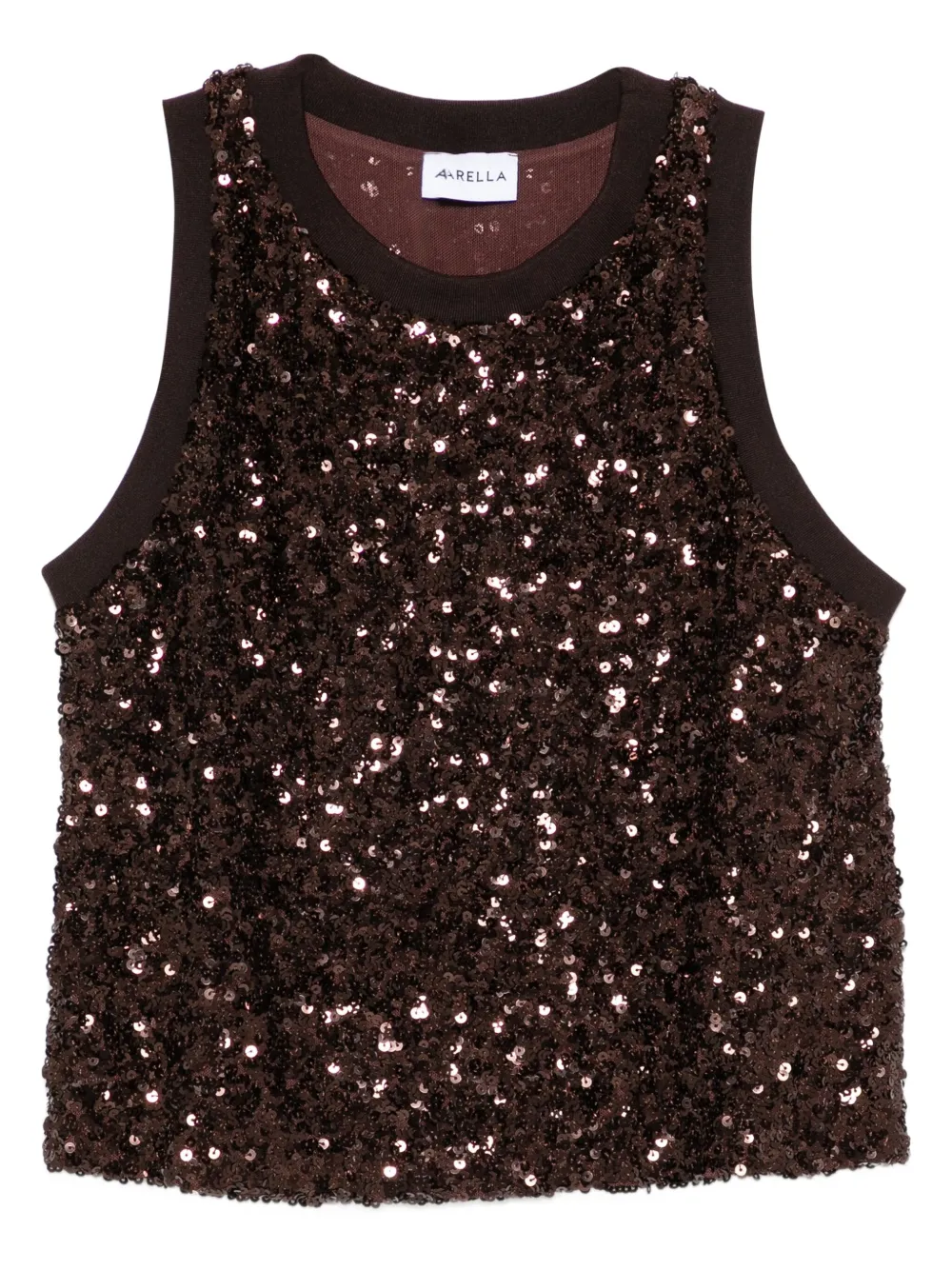 

Топ без рукавов с пайетками Marella, коричневый