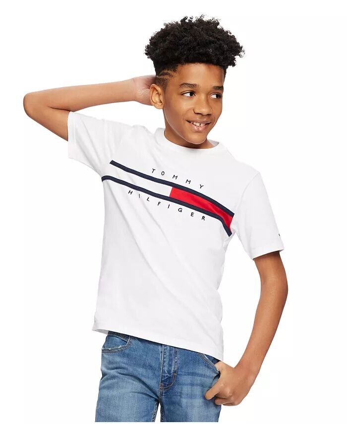 

Новая фирменная футболка Little Boy Tommy Tommy Hilfiger, серый