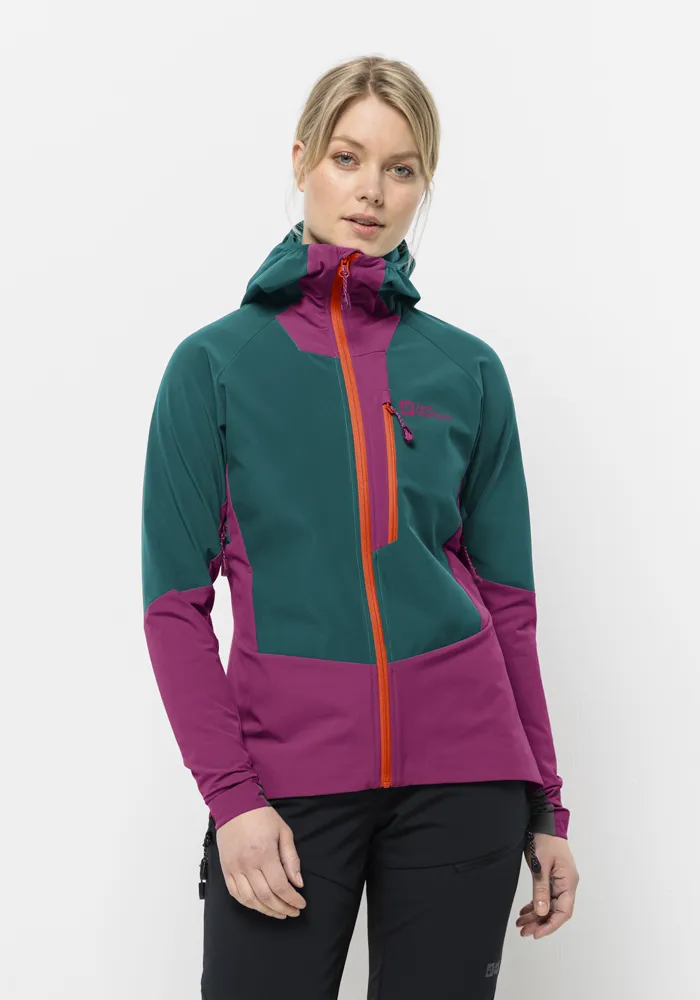 

Куртка из софтшелла Jack Wolfskin "ALPSPITZE HOODY W", с капюшоном, зеленый