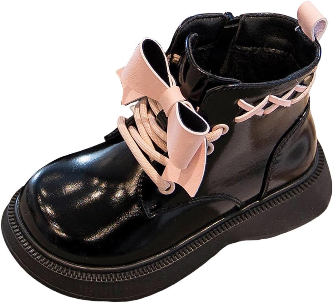 

Детские ботильоны IWIHMIV для девочек с боковой молнией, модные и удобные, с теплой подошвой, против скольжения, короткие, для малышей, Pink