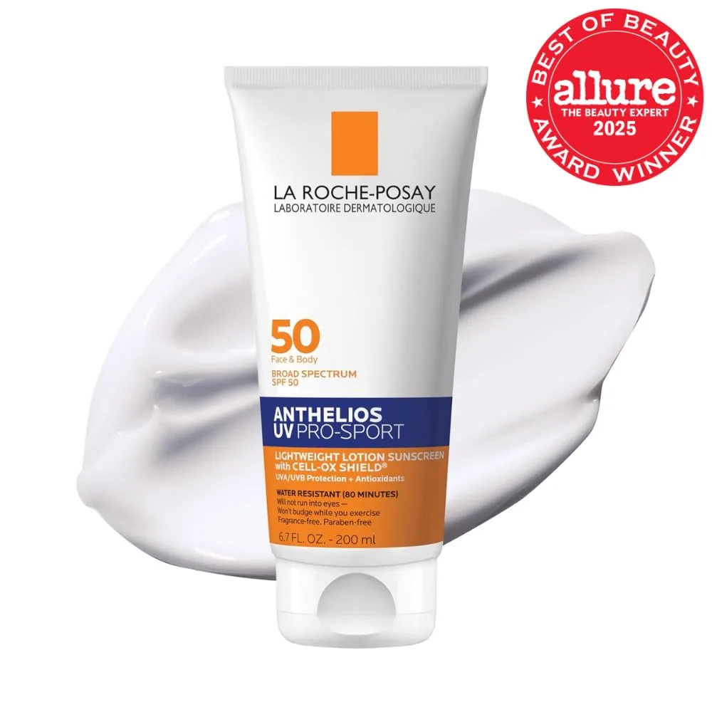 Солнцезащитный лосьон La Roche-Posay Anthelios UV Pro-Sport SPF 50 для лица и тела, водо- и потостойкий, с не растекающейся формулой, невидимый, с широким спектром защиты, легкий и дышащий. 200 мл (1 шт.), White — фото 2