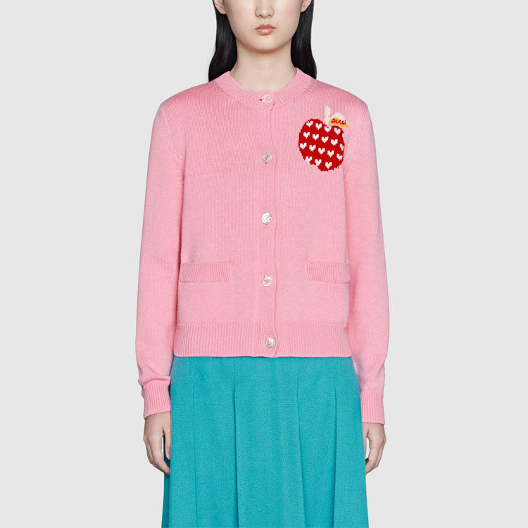 Кардиган (WMNS) Gucci Les Pommes Cardigan 'Pink 664354-XKBYU-5943, розовый — фото 3