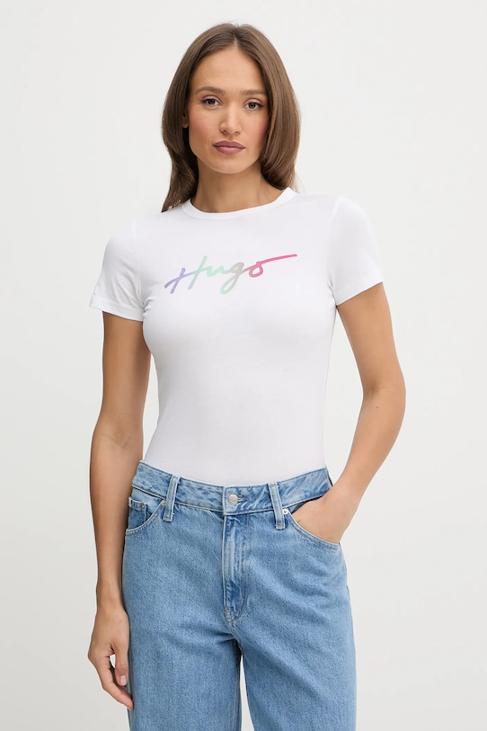 

Хлопковая футболка Hugo, белый