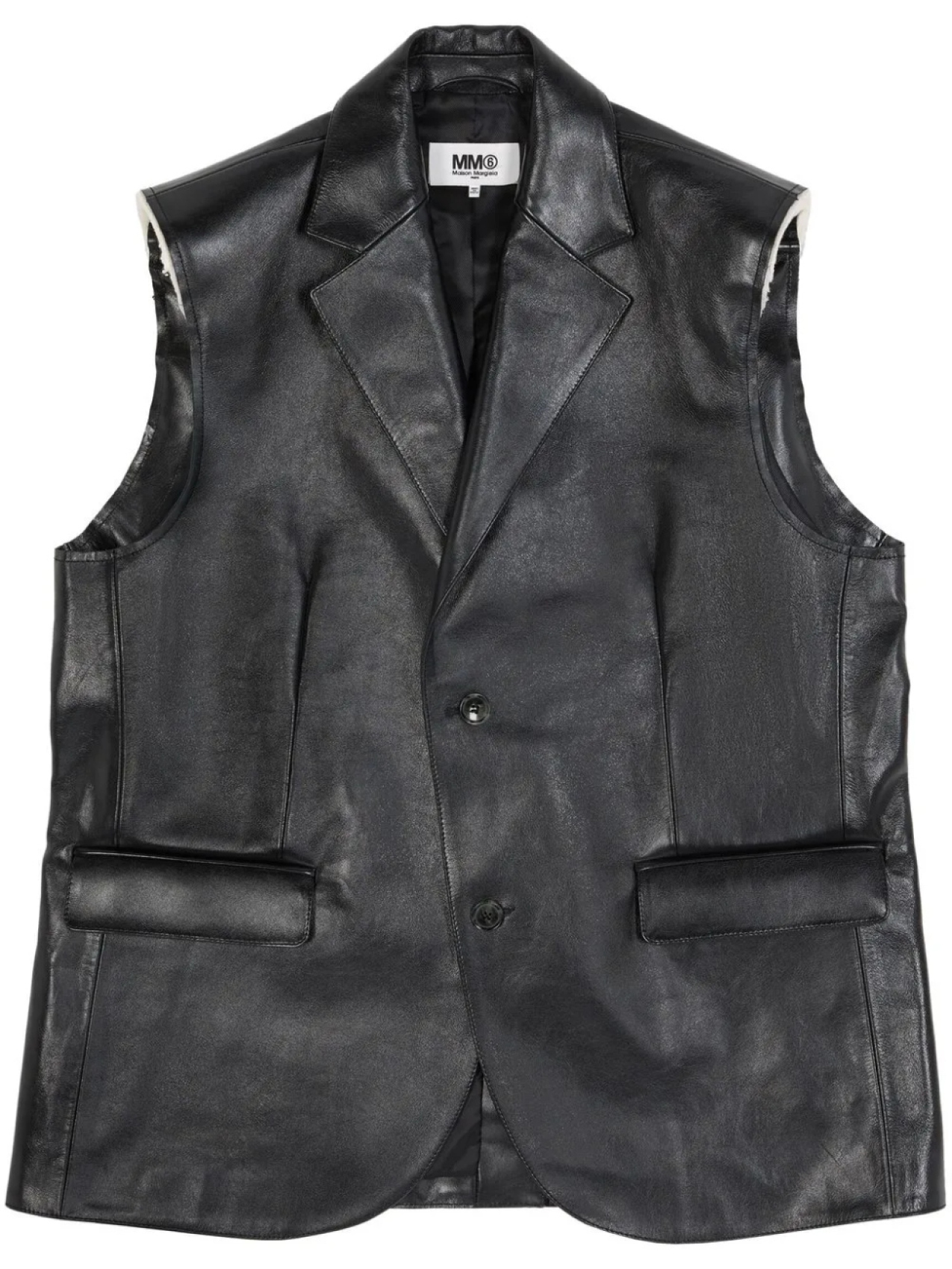 

MM6 Maison Margiela кожаный жилет, черный