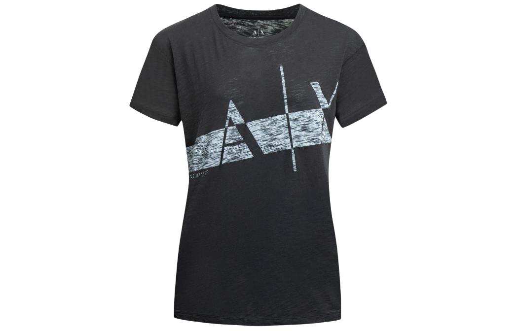 

Футболка с рукавом дроп-шилдер женская ARMANI EXCHANGE, черная