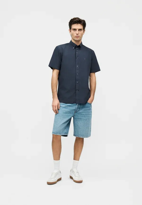 Рубашка Tommy Hilfiger garment dyed shirt, угольно-синий — фото 2