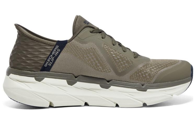 Кроссовки для бега Max Cushioning для мужчин с низким верхом коричневого цвета Skechers — фото 2