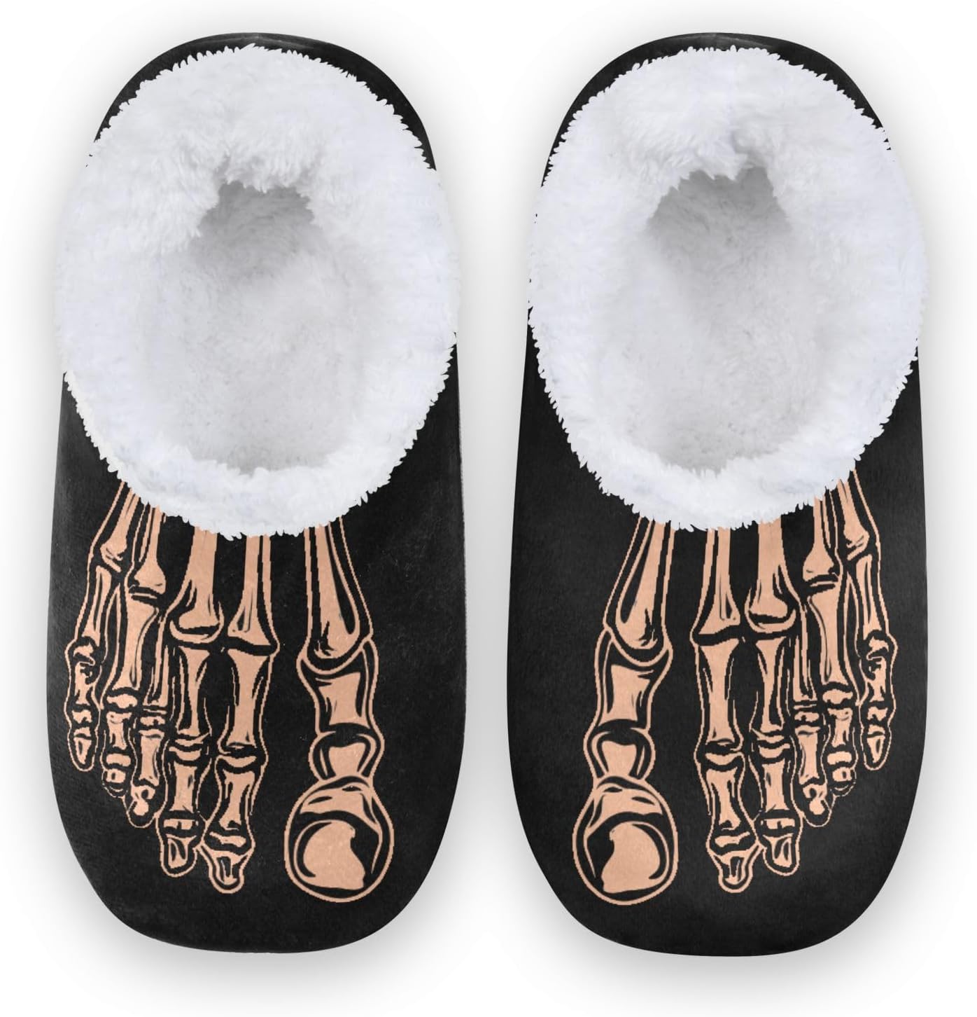 

Домашние зимние тапочки DOMIKING с рисунком скелета, пушистой нескользящей мягкой подошвой, уютные домашние тапочки для мужчин и женщин. Подходят как мужчинам, так и женщинам, оранжевый