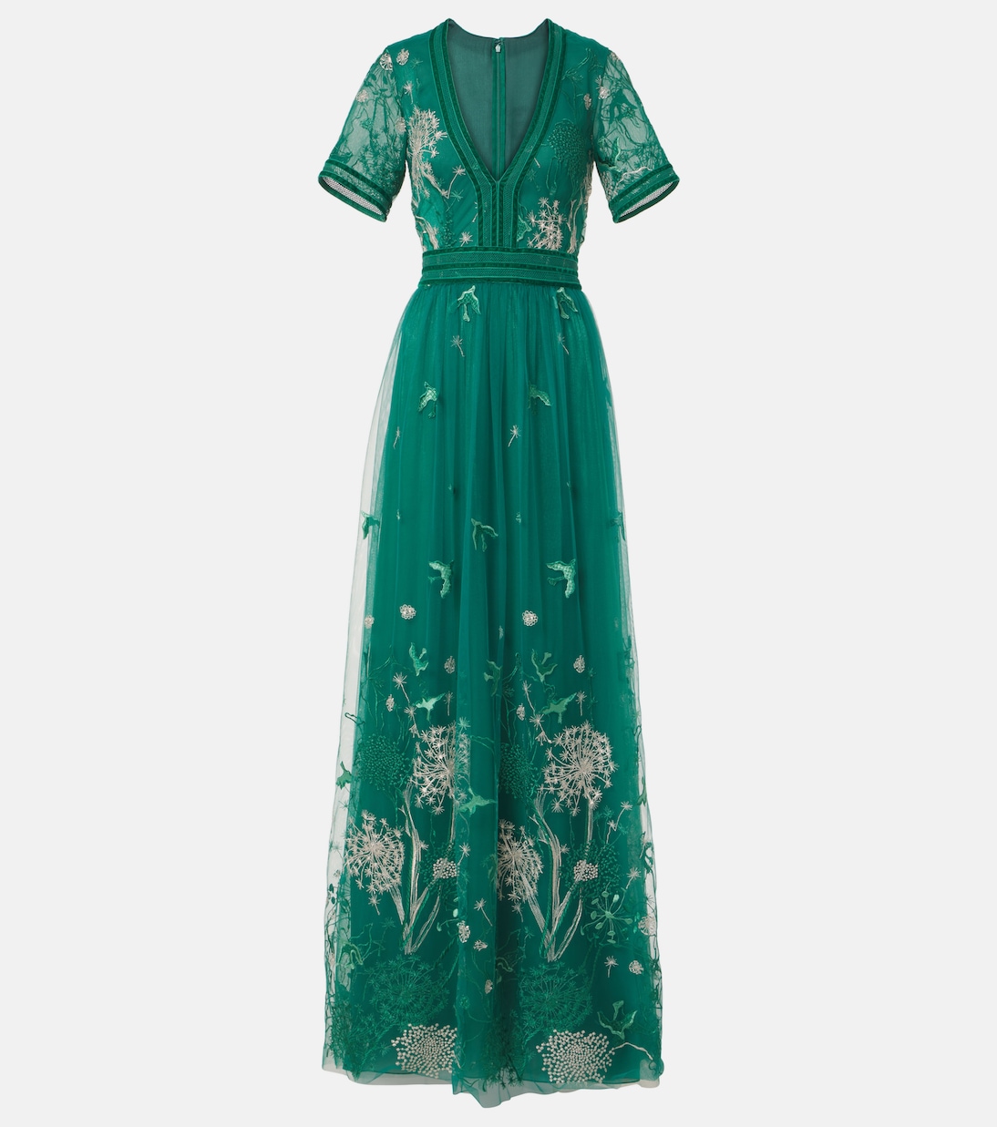 

Платье с цветочной вышивкой Costarellos, зеленый