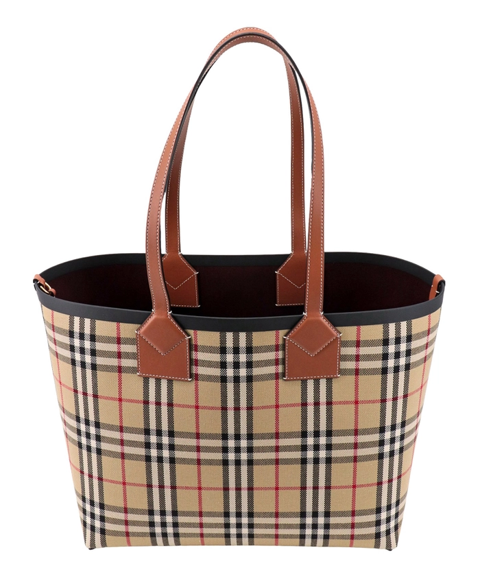 

Сумка-тоут Chic Check с вышивкой из хлопка Burberry, черно-коричневый