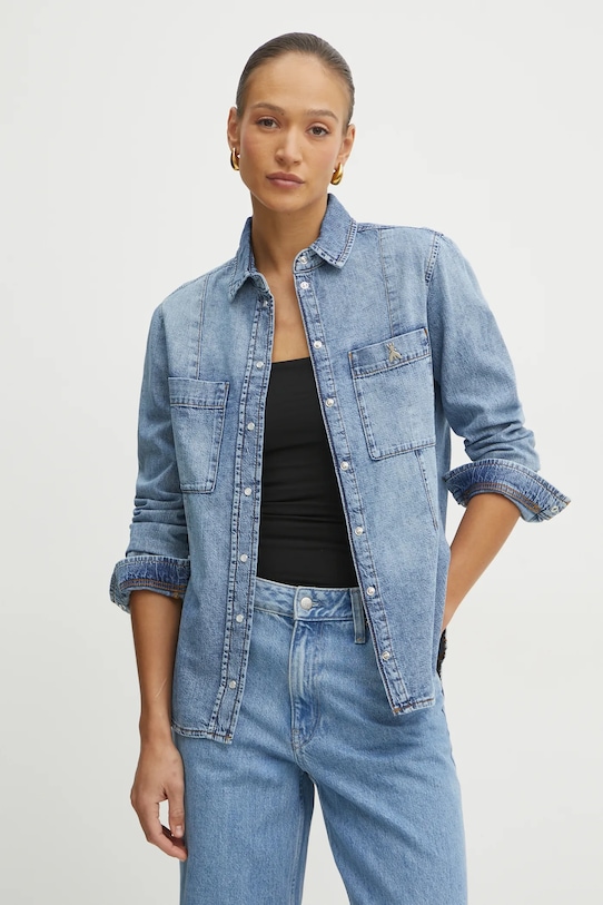 

Джинсовая рубашка Patrizia Pepe, синий