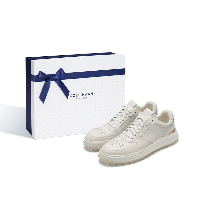 

COLE HAAN Антискользящие износостойкие мужские низкие кеды белые в коробке, цвет White (Box)