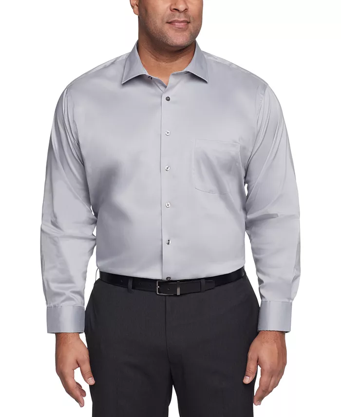 

Рубашка однотонная для высоких мужчин, ультра-несминаемая Van Heusen, серый