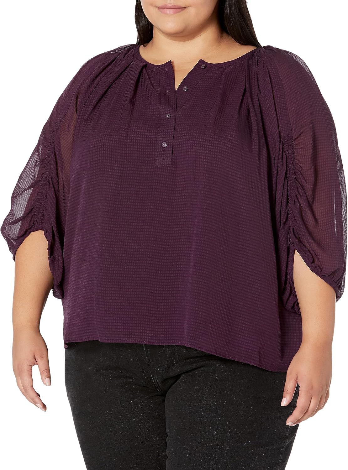 

Женская блузка Calvin Klein с присборенными рукавами, Aubergine