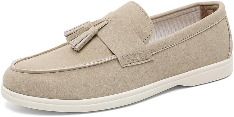 

Мужские повседневные замшевые лоферы с кисточками, обувь без шнурков с белой подошвой, доступна в коричневом, бежевом и рыжем цветах Generic