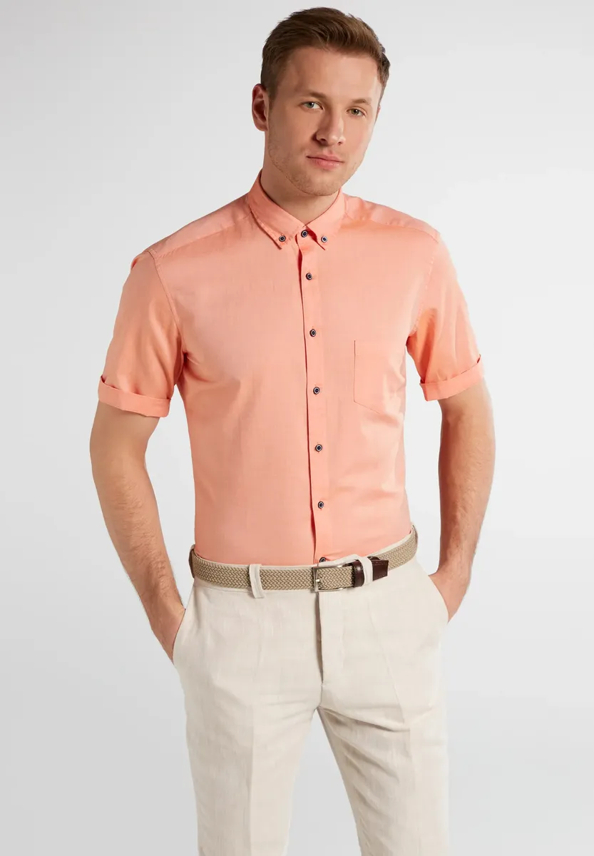 

Рубашка Eterna с короткими рукавами "SLIM FIT", цвет Apricot