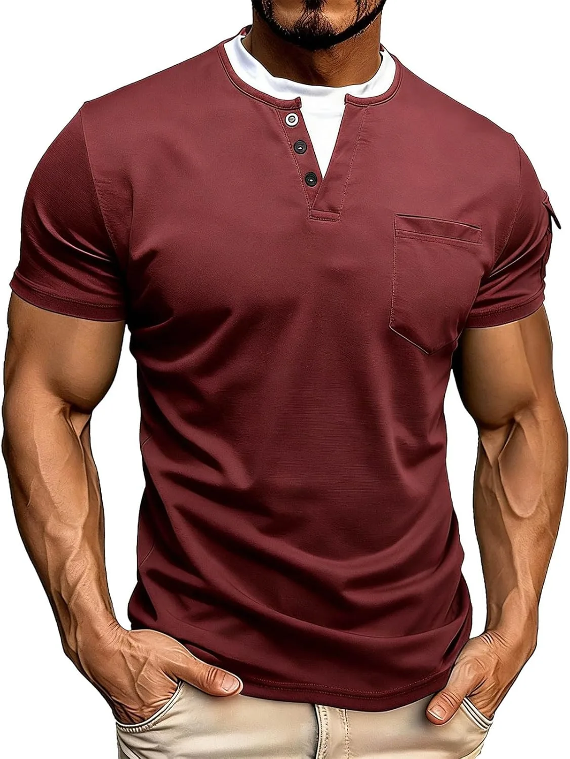 

Мужская футболка-поло Casual с коротким рукавом и карманом