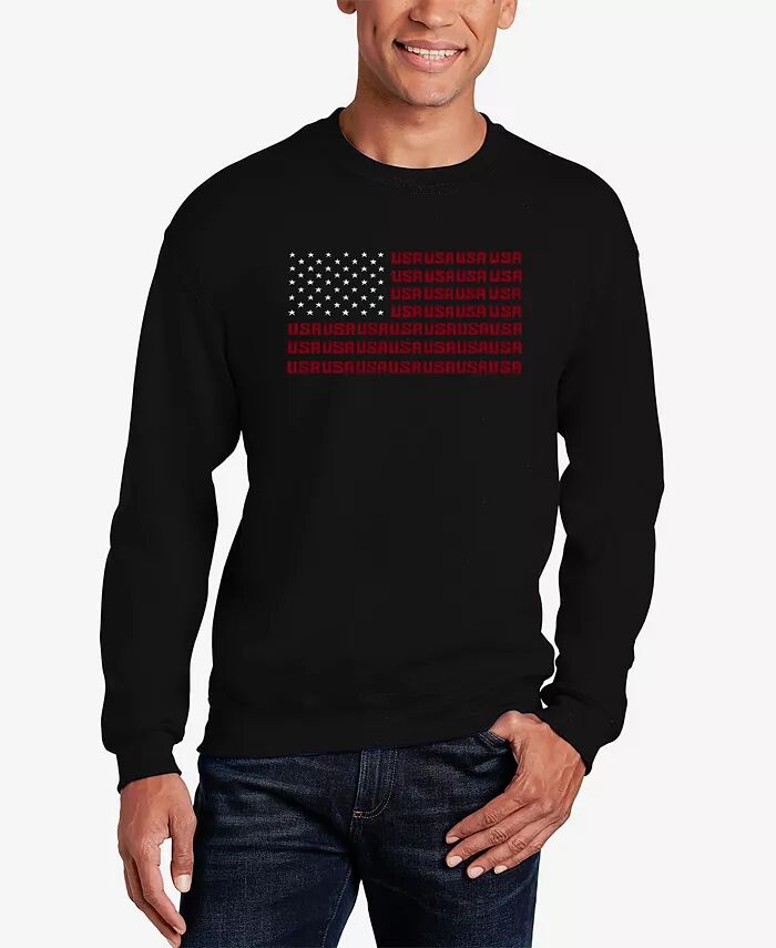 

Мужская толстовка с круглым вырезом и надписью Word Art USA Flag LA Pop Art, черный