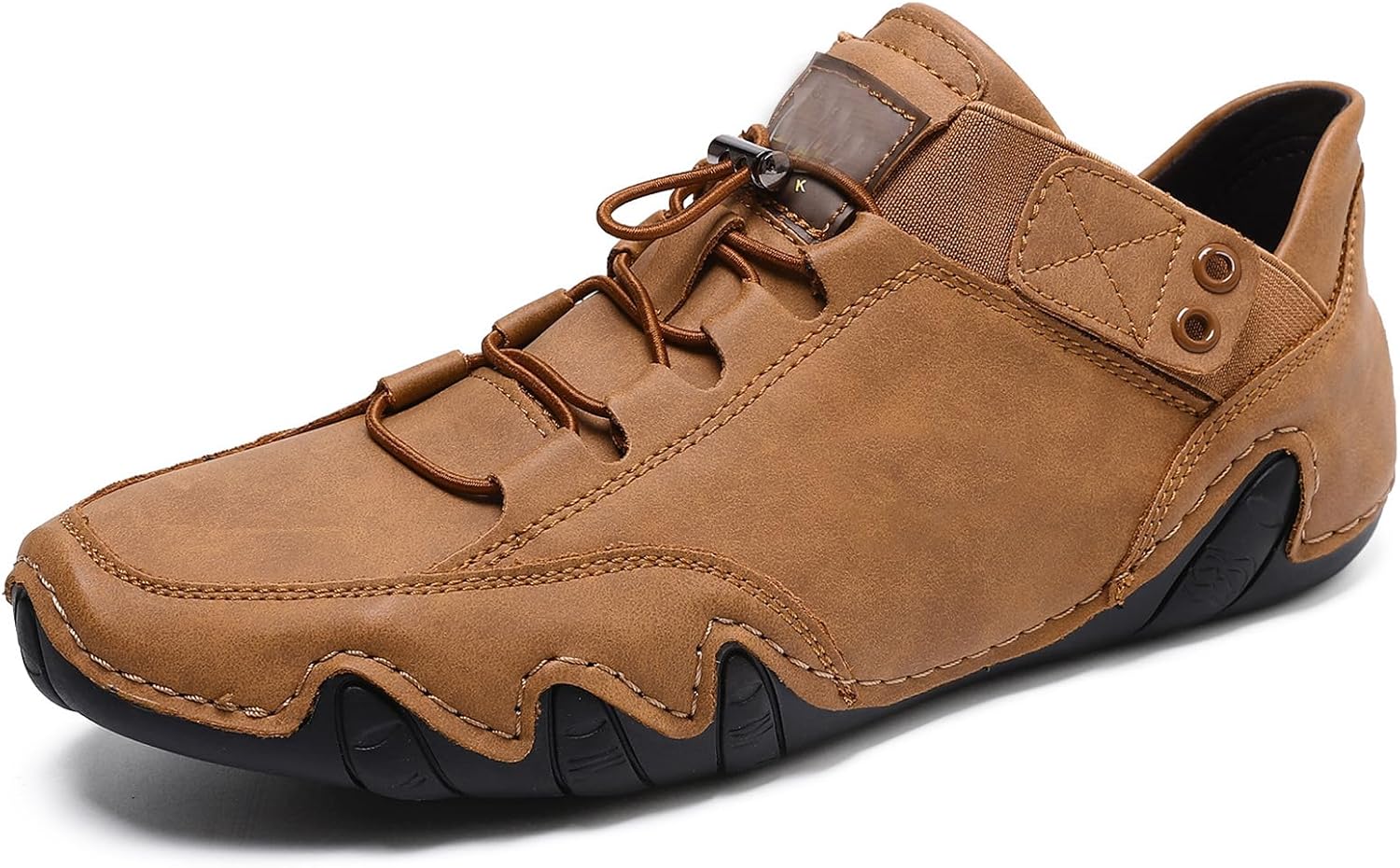 

RiceelSor Итальянские ручной работы мужские повседневные кожаные ботинки до щиколотки, слипоны, дышащие, с нескользящей мягкой подошвой, лоферы на плоской подошве, водонепроницаемые, легкие чукка, светло-коричневый