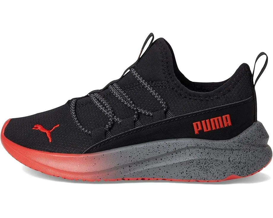 Кроссовки PUMA Kids Softride One4All Slip-On Shoes (Little Kid), Puma Black/For All Time RedSee Less — фото 4