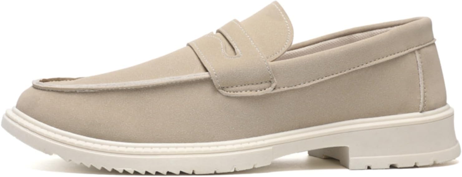 Мужские пенни-лоаферы, кожаные кроссовки, слипоны, повседневная и деловая обувь, офисные туфли на каждый день, лоферы для ходьбы и вождения Generic, хаки — фото 2