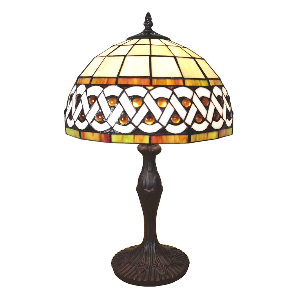 

Настольная лампа Clayre & Eef Tiffany Ø 31x43 см, белое пластиковое стекло Clayre&Eef, белый