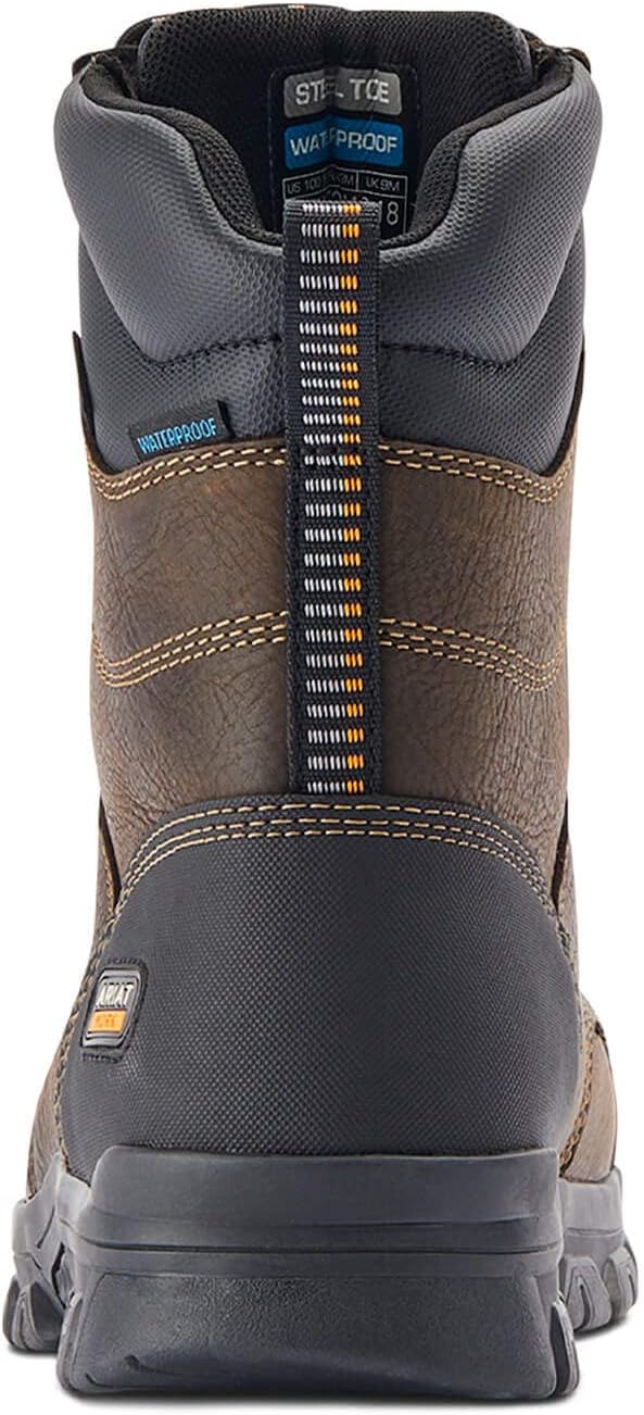 Мужские ботинки ARIAT Treadfast 8 с водонепроницаемой стальной ноской, темно-коричневый — фото 3