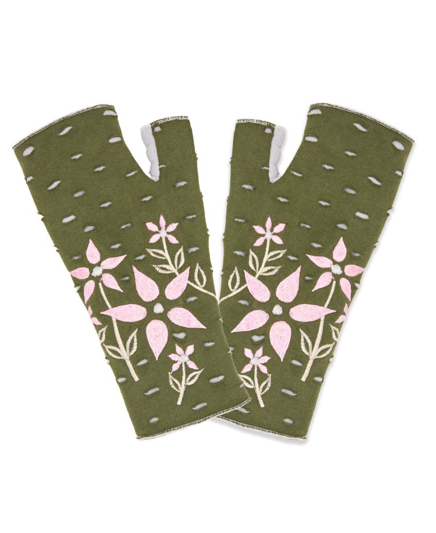 

Женские перчатки без пальцев в форме альта ручной работы с флисовой подкладкой Feelgoodz, Garden