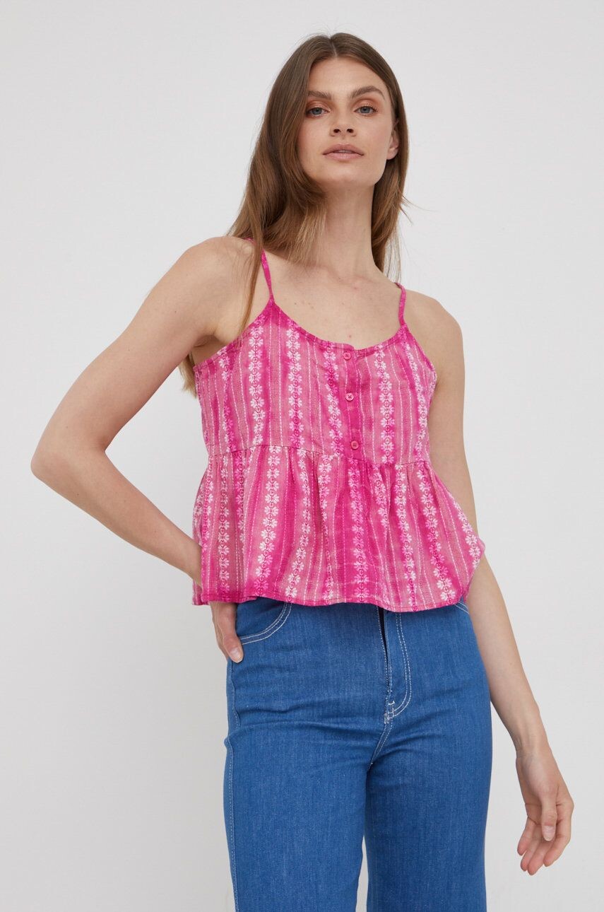 

Блузка PAM из хлопка Pepe Jeans, розовый