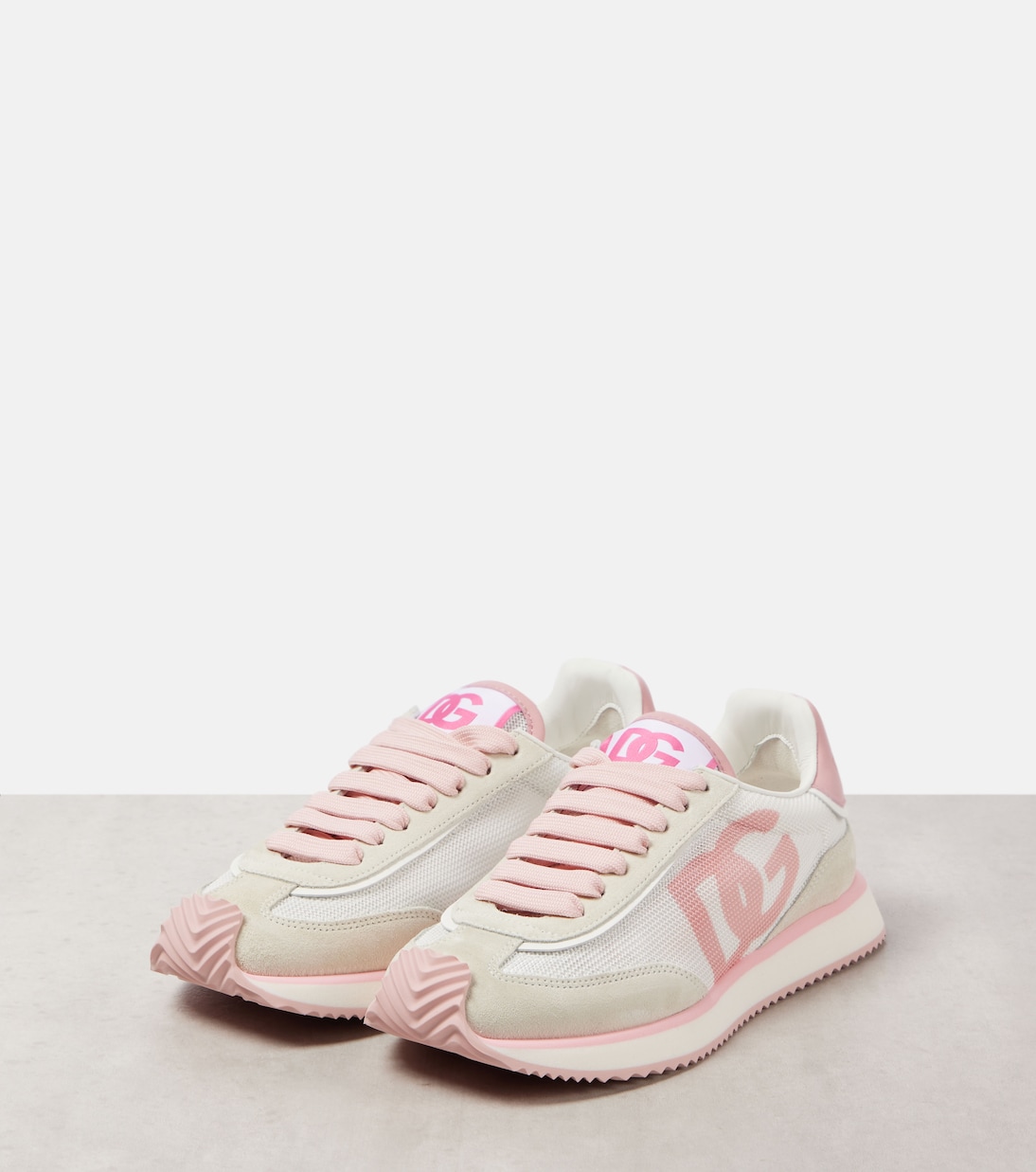 Кроссовки Dg' с мягкой подошвой Dolce&Gabbana, Bianco/Rosa — фото 4