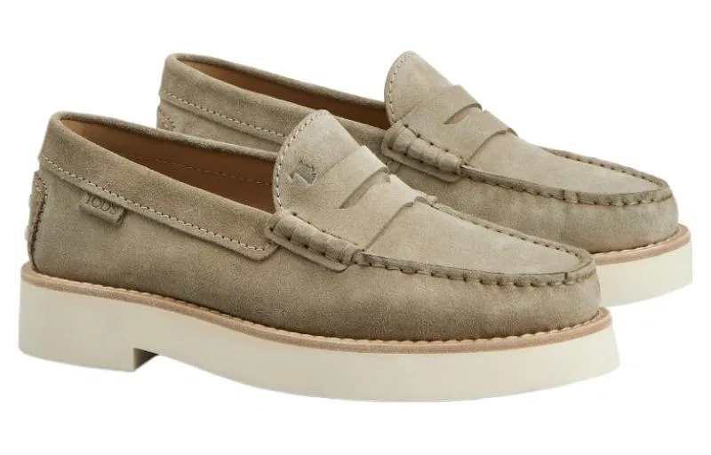 Лоферы на толстой подошве TOD'S белые — фото 4