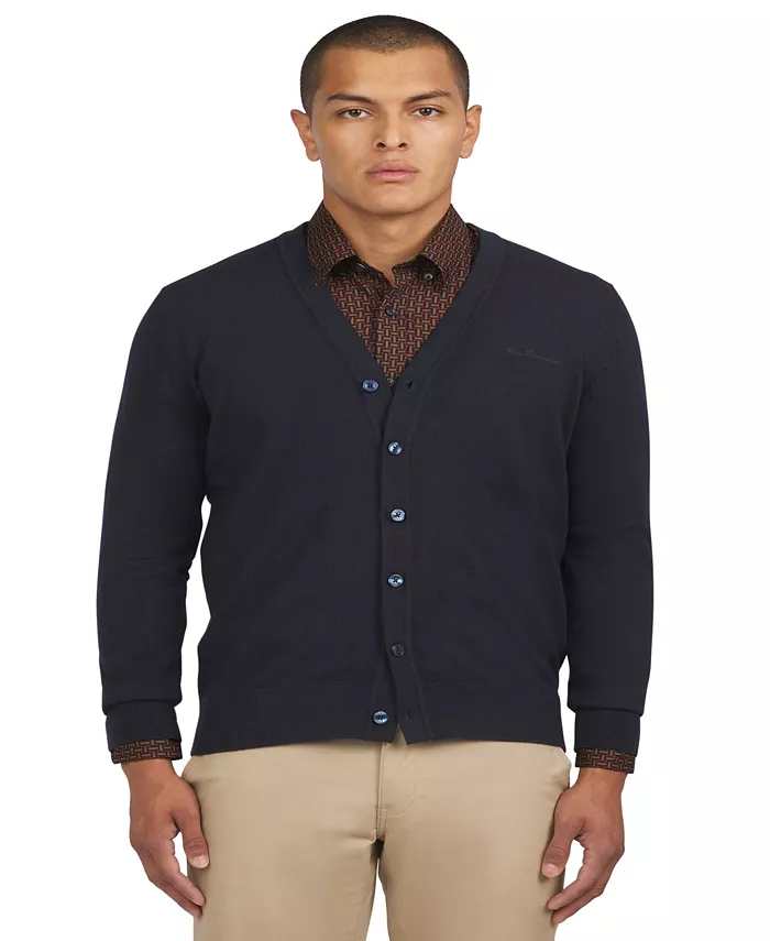 

Мужской кардиган из мериносовой шерсти Ben Sherman, синий