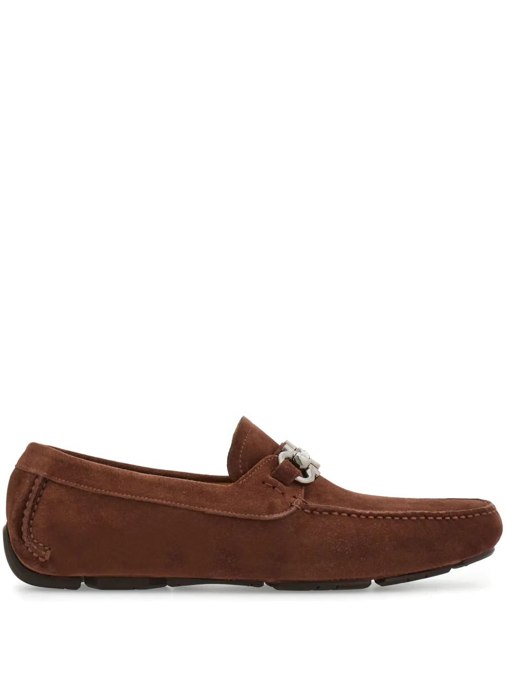 

Лоферы с декором Gancini Ferragamo, коричневый
