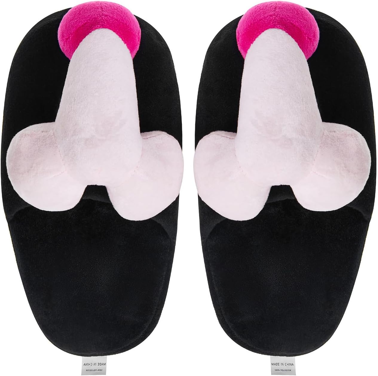 

Karwuiio Унисекс Взрослые Забавные Тапочки Новинка Шутливый Подарок Сексуальные Домашние Балетки Нескользящие Зимние Меховые Тапочки для Женщин и Мужчин, черный