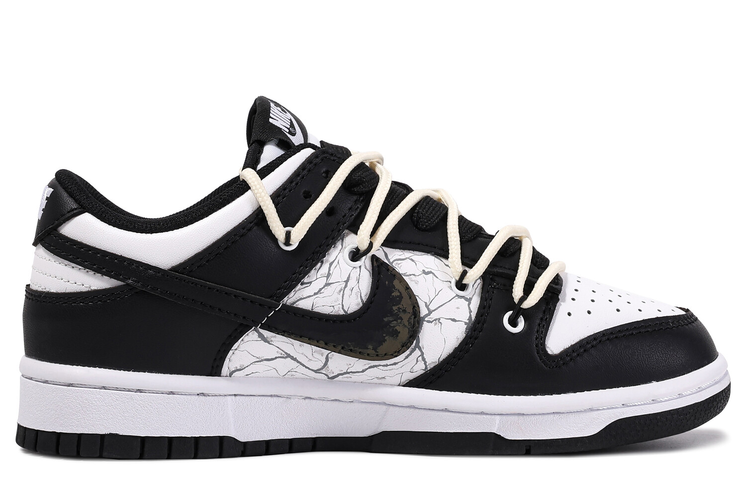 

Кроссовки Nike Dunk Skateboard Shoes Women's Low-Top Black White Pink, черный
