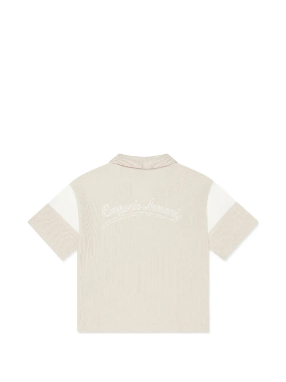 Цветной топ с вышивкой Emporio Armani Kids, бежевый — фото 2