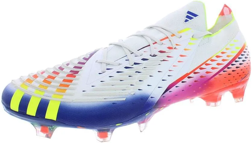Футбольные бутсы Adidas Predator Accuracy.3 для твердого грунта, белый/желтый/синий — фото 2