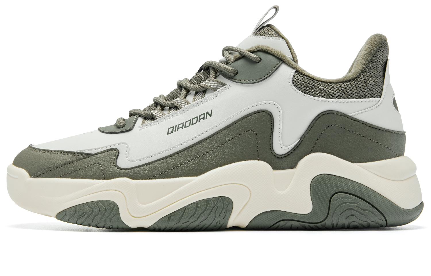 

QIAODAN Кроссовки для скейтбординга с высоким верхом, устойчивые к истиранию и скольжению, мужские, зеленые