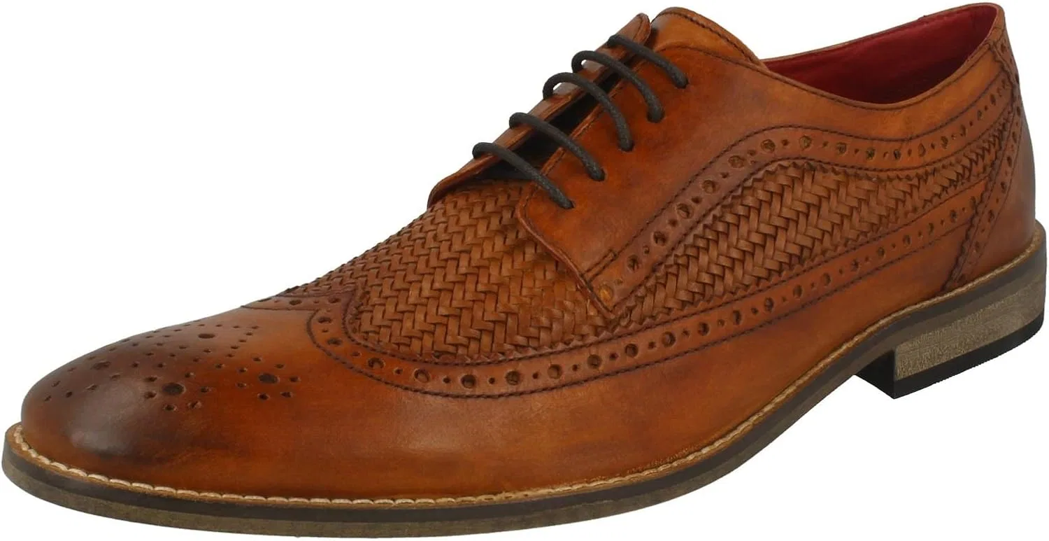 Туфли Base London , Men's Brogue, Einheitsgröße, Weave Tan Brown